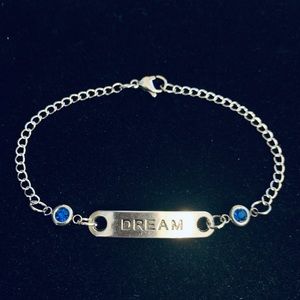 “Dream” Inspirational Quote bracelet with rhinestone charms